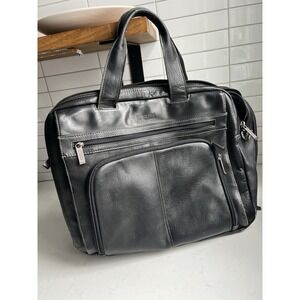 Kenneth Cole Reaction Out Of The Bag Manhattan Leather Laptop Bag Briefcase